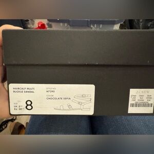 J. Crew Chocolate Sepia Haircalf Multi Buckle Sandals